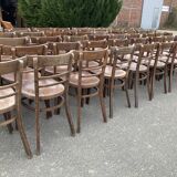 Set of 40 old beech bistro chairs