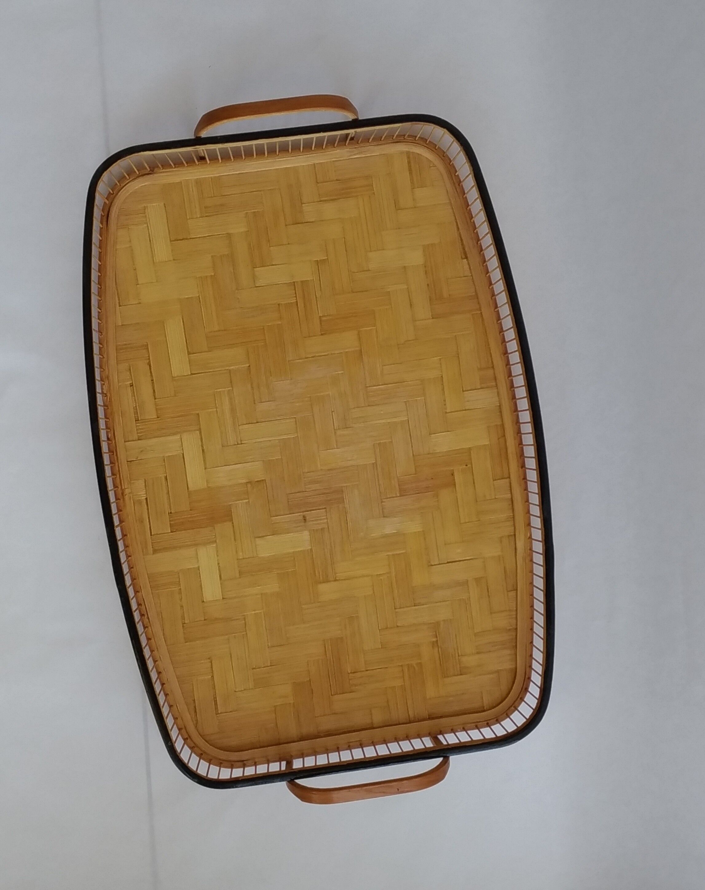 Woven bamboo tray 1960