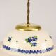 Lampe pendentive vintage en céramique et laiton faite à la main