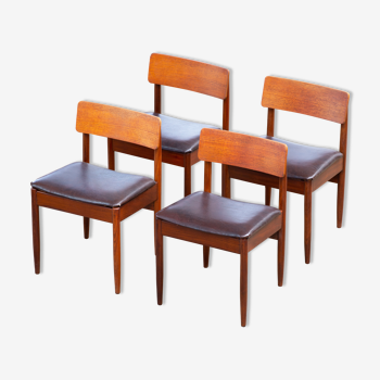 Série de 4 chaises scandinaves vintage 1960