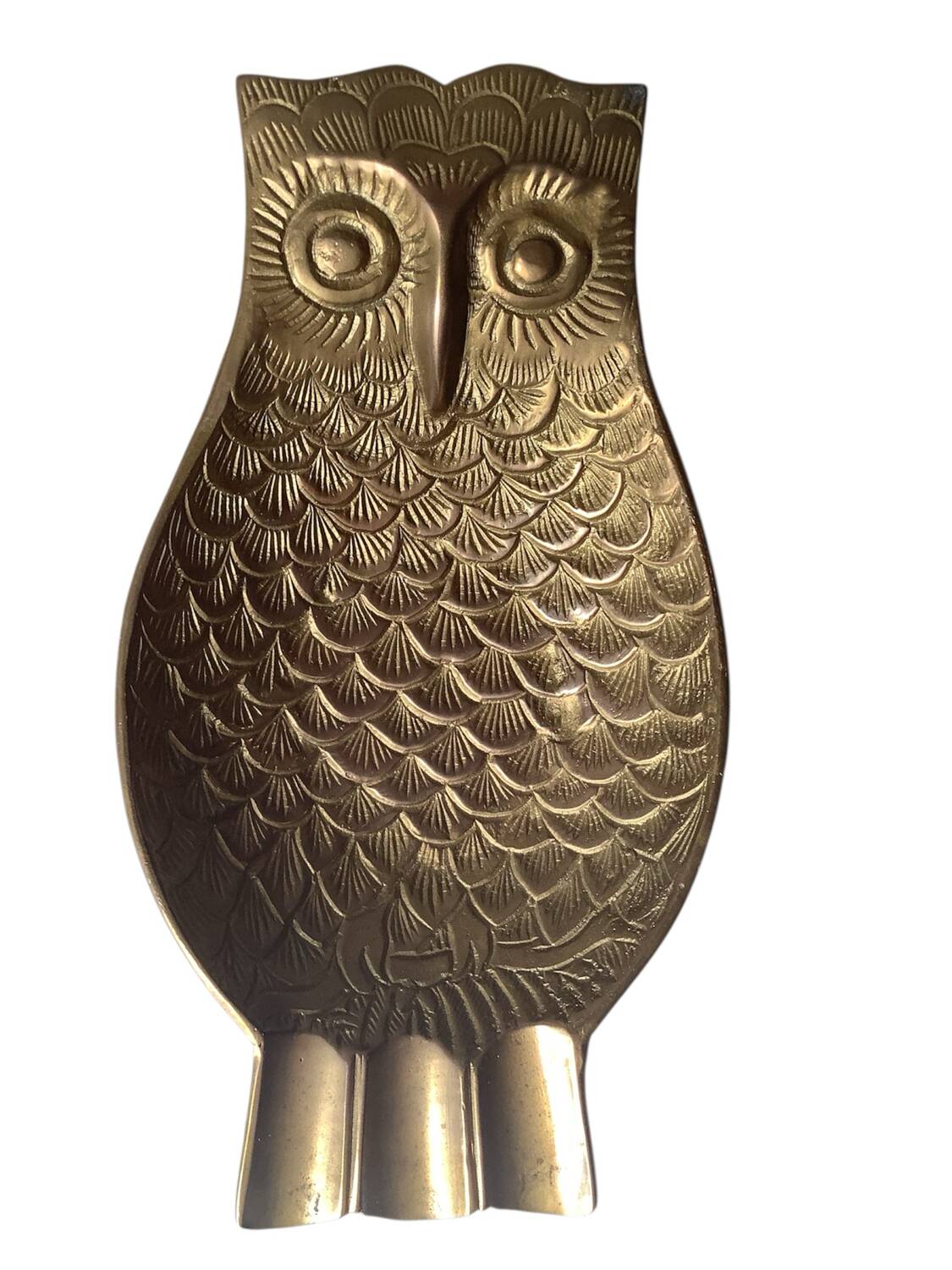 Vintage brass ashtray / pocket emptier – Owl