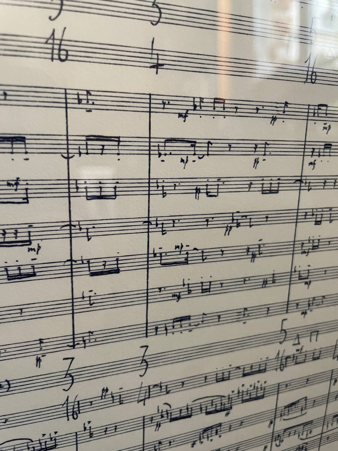 Rare framed lithograph of the score "Repons" by Pierre Boulez