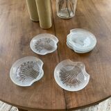 Six ramequins en verre strié