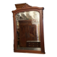 Beveled mirror trumeau fireplace glass in solid walnut Louis XVI style