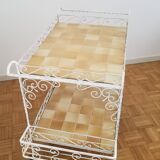 Vintage wrought iron serving trolley from the 1970s
