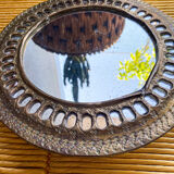 Miroir ancien en laiton - style oriental/ethnique