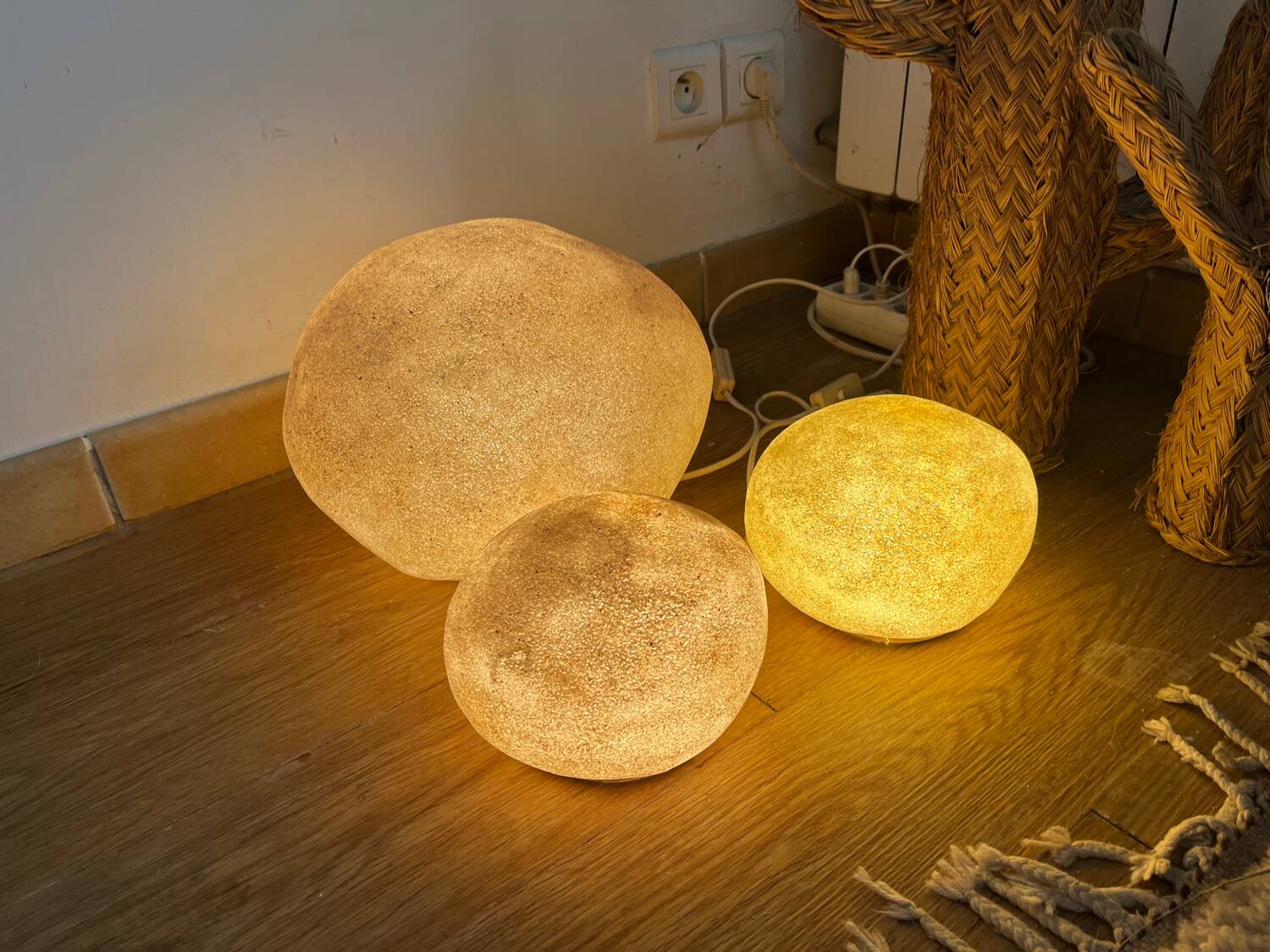 Trio of Dora lamps by André Cazenave from the 70s