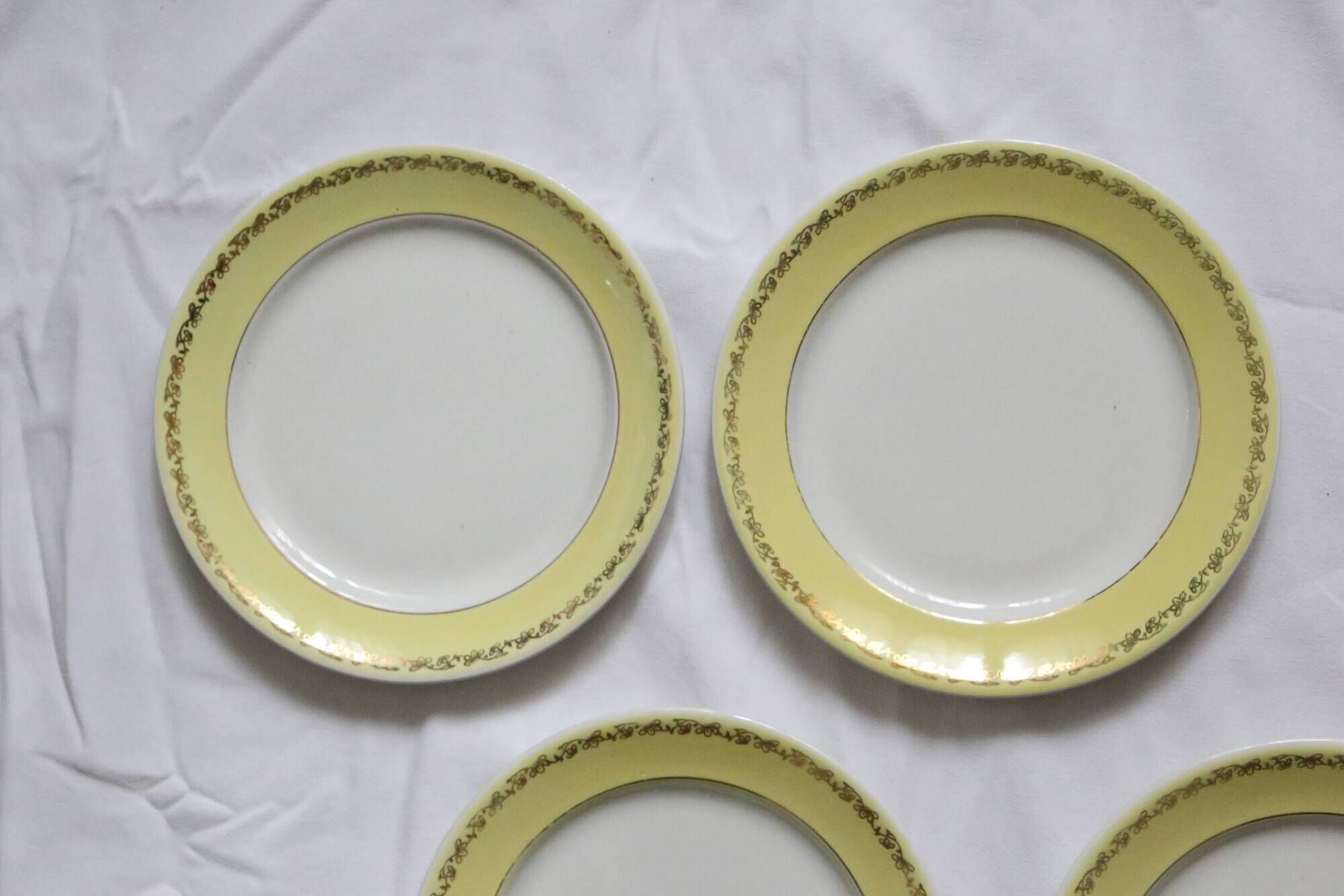 Set of 6 flat plates Luneville, Libourne model, vintage French