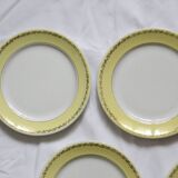Set of 6 flat plates Luneville, Libourne model, vintage French