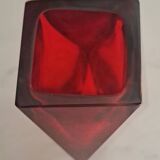 Murano sommerso diamond vase very good condition 21cm old vintage glass