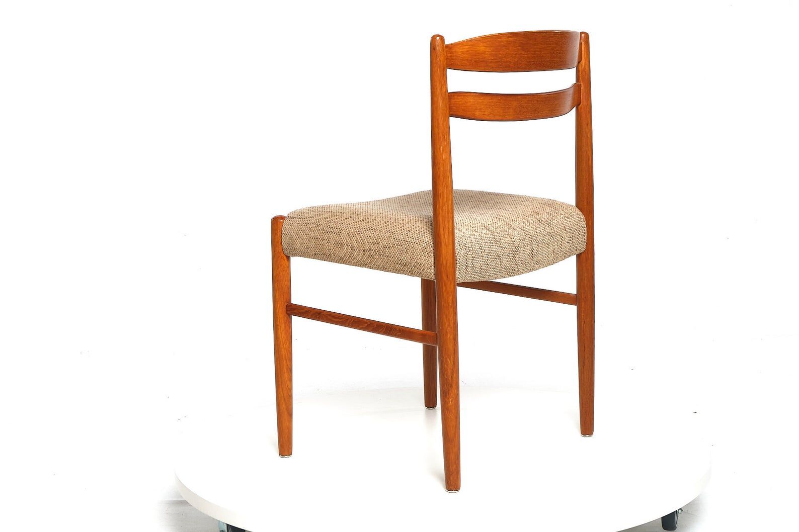 Lot of 6 padded teak dining chairs