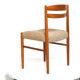 Lot of 6 padded teak dining chairs