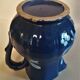 East earthenware pitcher covered blue XIXth