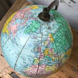 World map wooden base