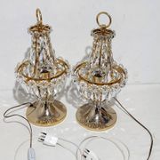 Paire de lampes de table en cristal. Espagne, années 1980.