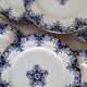 6 antique flat plates, Bordeaux (Jules Vieillard) and Longwy earthenware