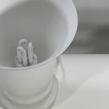 Vintage, Lampe de table Uplighter, Verre Opaline Blanc, Style Art Déco