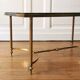 Neoclassical coffee table with Alpine green marble and brass, 1960s/70s.