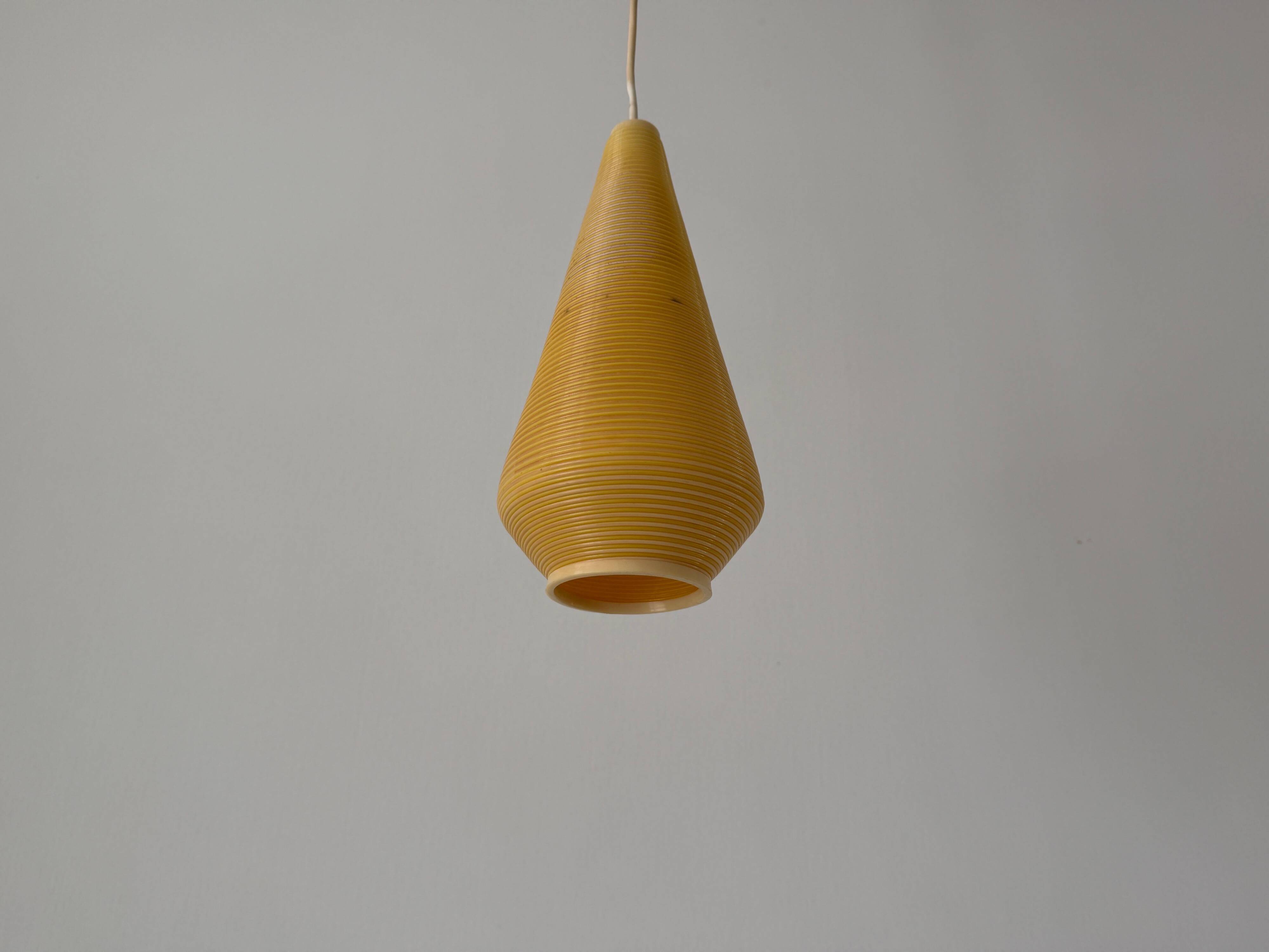 Suspended lamp with yellow Rotaflex shade by Yasha Heifetz, 1960s, Germany