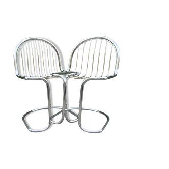 Chrome steel chairs from the 70