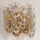 Pair of wall sconces in gilded brass and crystal, Sciolari design, Palwa, Germany, 1960s.