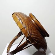 Large Vintage Asian Bamboo Offering Basket 1920–1950