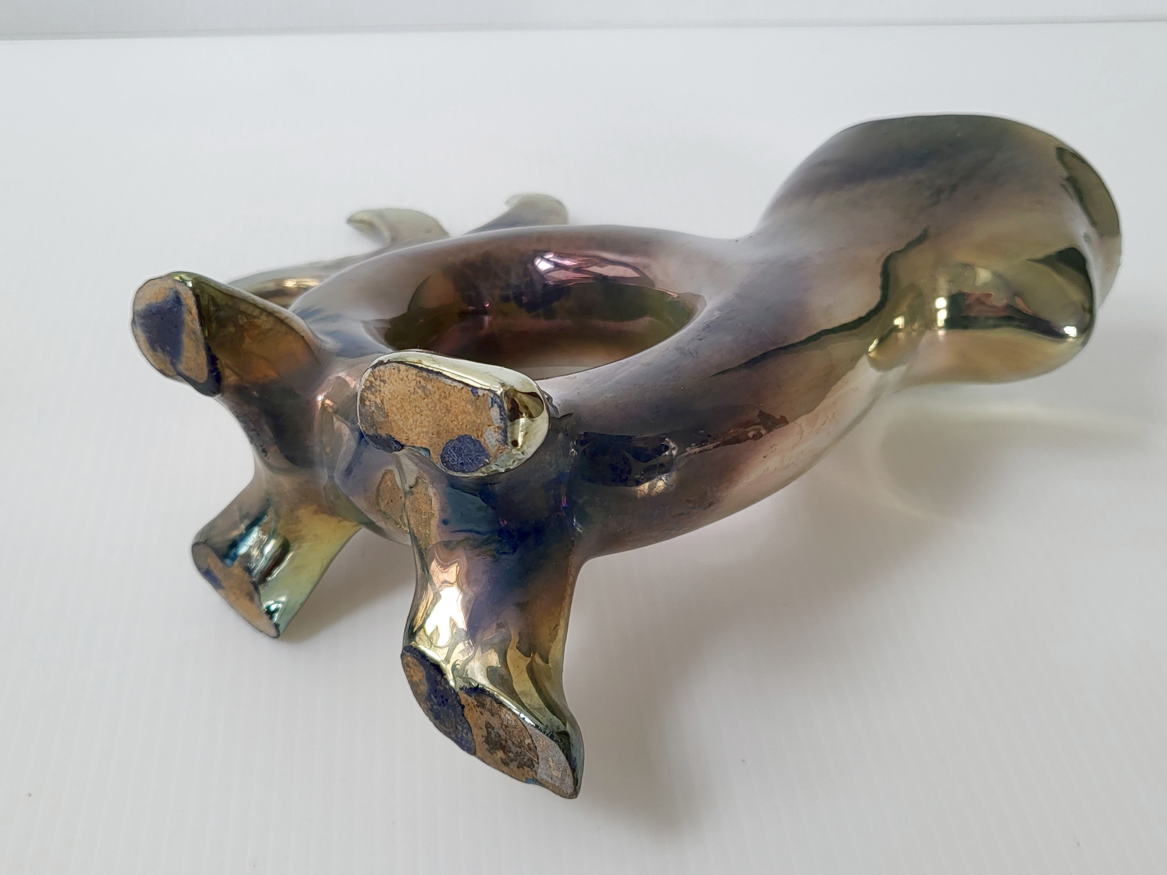 Pair of vintage zoomorphic vases