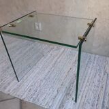 Glass and brass coffee table