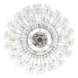 Small sparkling pendant light, chrome and crystal glass by Kinkeldey, Germany, 1970.