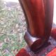 lot of 4 chairs Castle Chippendale, Louis XV late 1800s red velvet