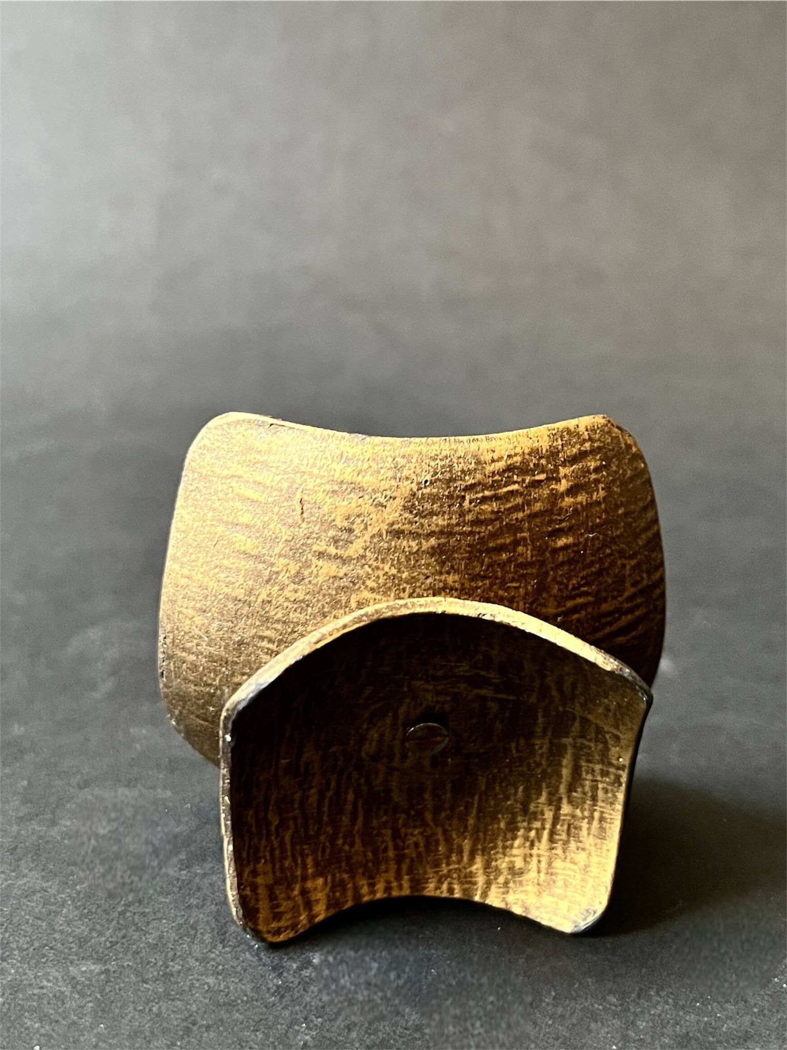 Hammered brass candle holder, brutalist design, 1970s