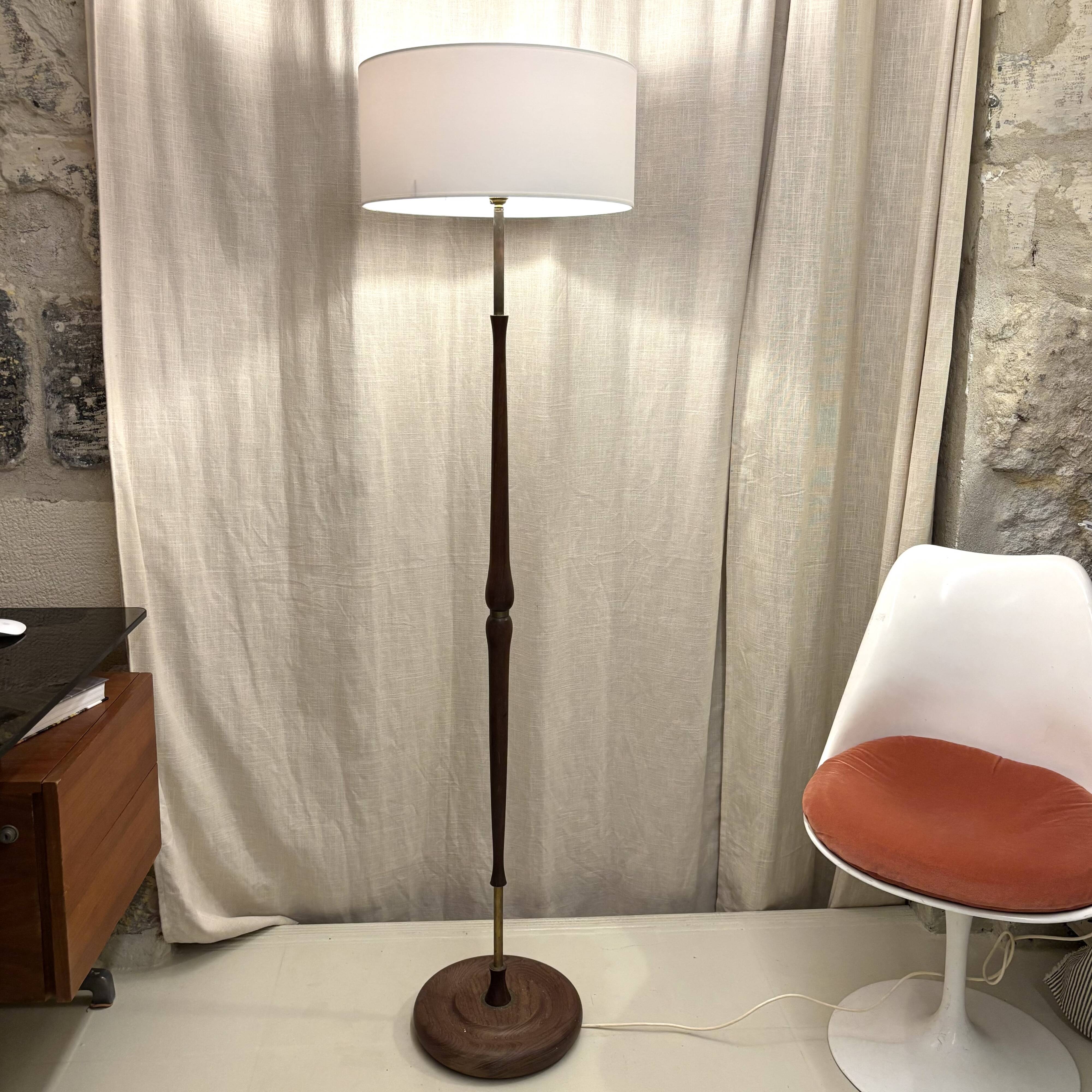 Danish 60s teak floor lamp