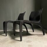 A pair Minimalist bent plywood lounge chairs