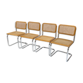 Lot de 4 chaises modèle Cesca dessinées par Marcel Breuer