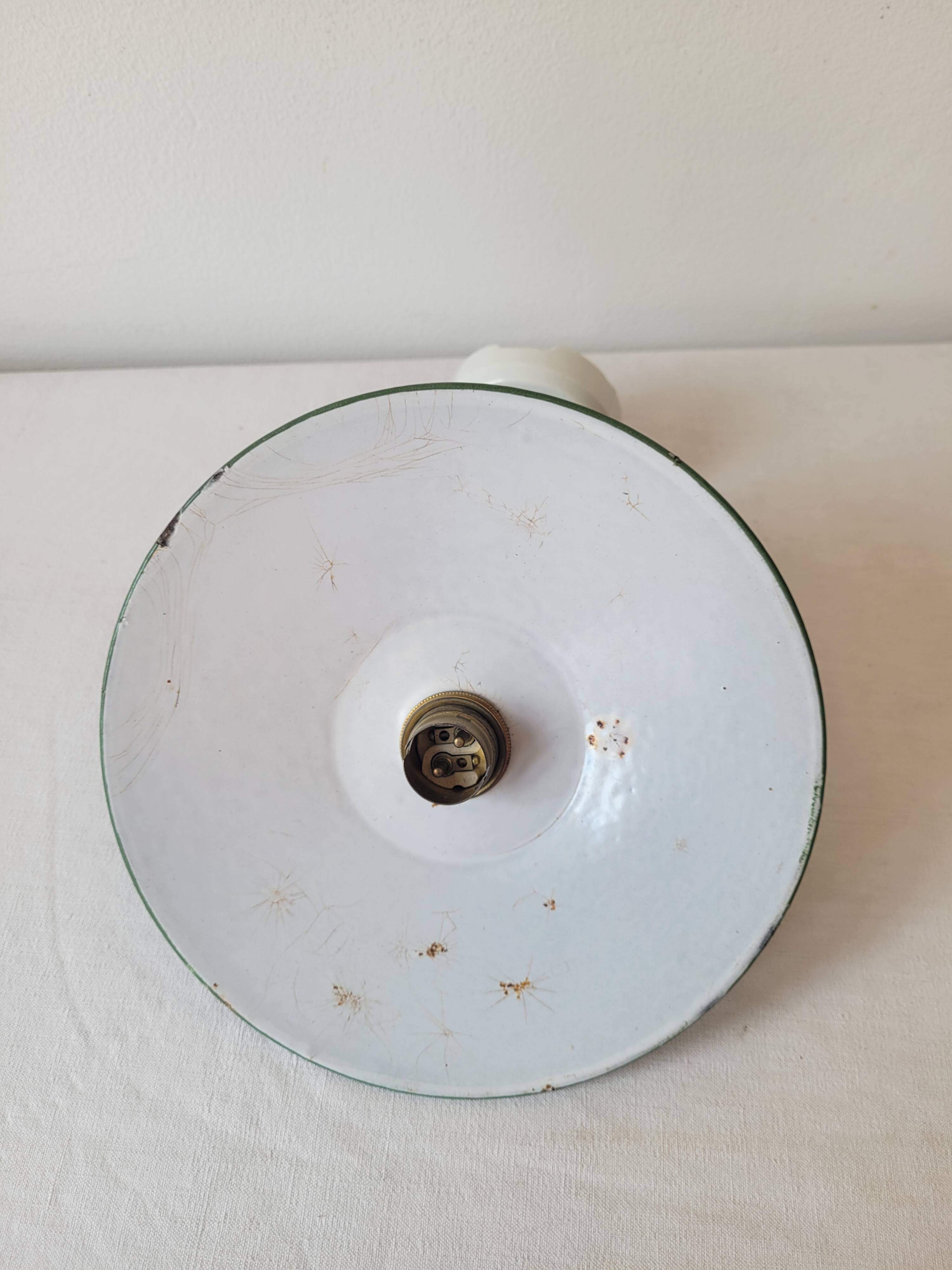 Swan neck wall light in enameled sheet metal