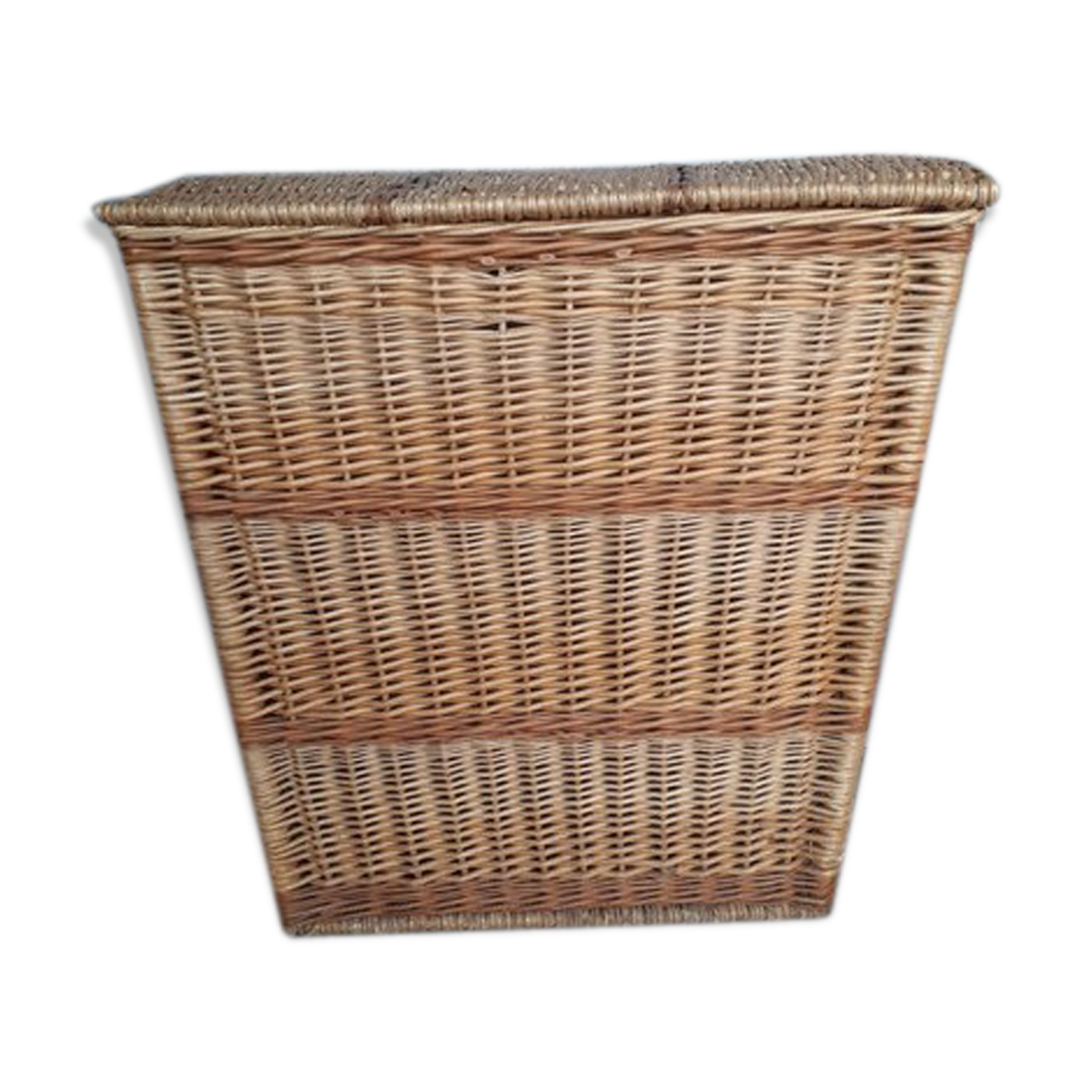 Chest 65cm basket basket rattan wicker period 1960