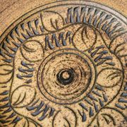 Large vintage stoneware ceramic plate to identify