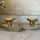Vintage double Scandinavian candlestick in brass