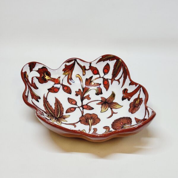 Coupe Vide Poche Corbeille Chantournée En Emaux Cloisonnés Longwy Fleurs Fe