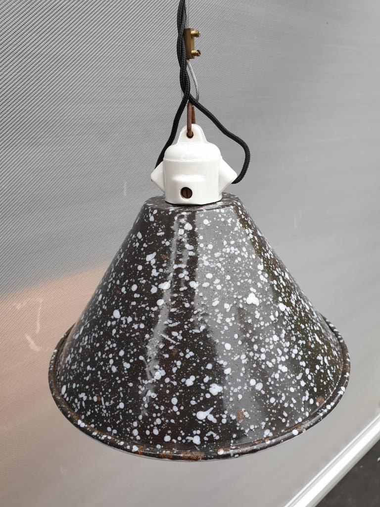 Speckled enamel conical hanging