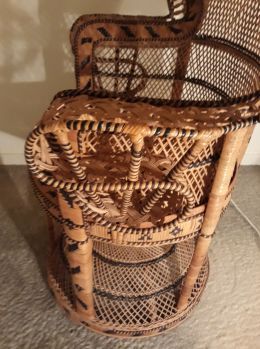 Fauteuil vintage Emmanuelle de Kok maison en osier et bambou 1970