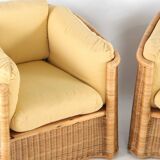 Paire de fauteuils en osier