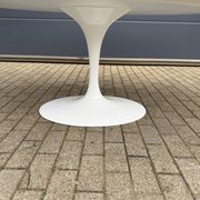 Original Knoll Tulip oval dining table (244cm) in Carrara marble.