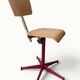 Adjustable swivel workshop chair, plywood, star base, burgundy.