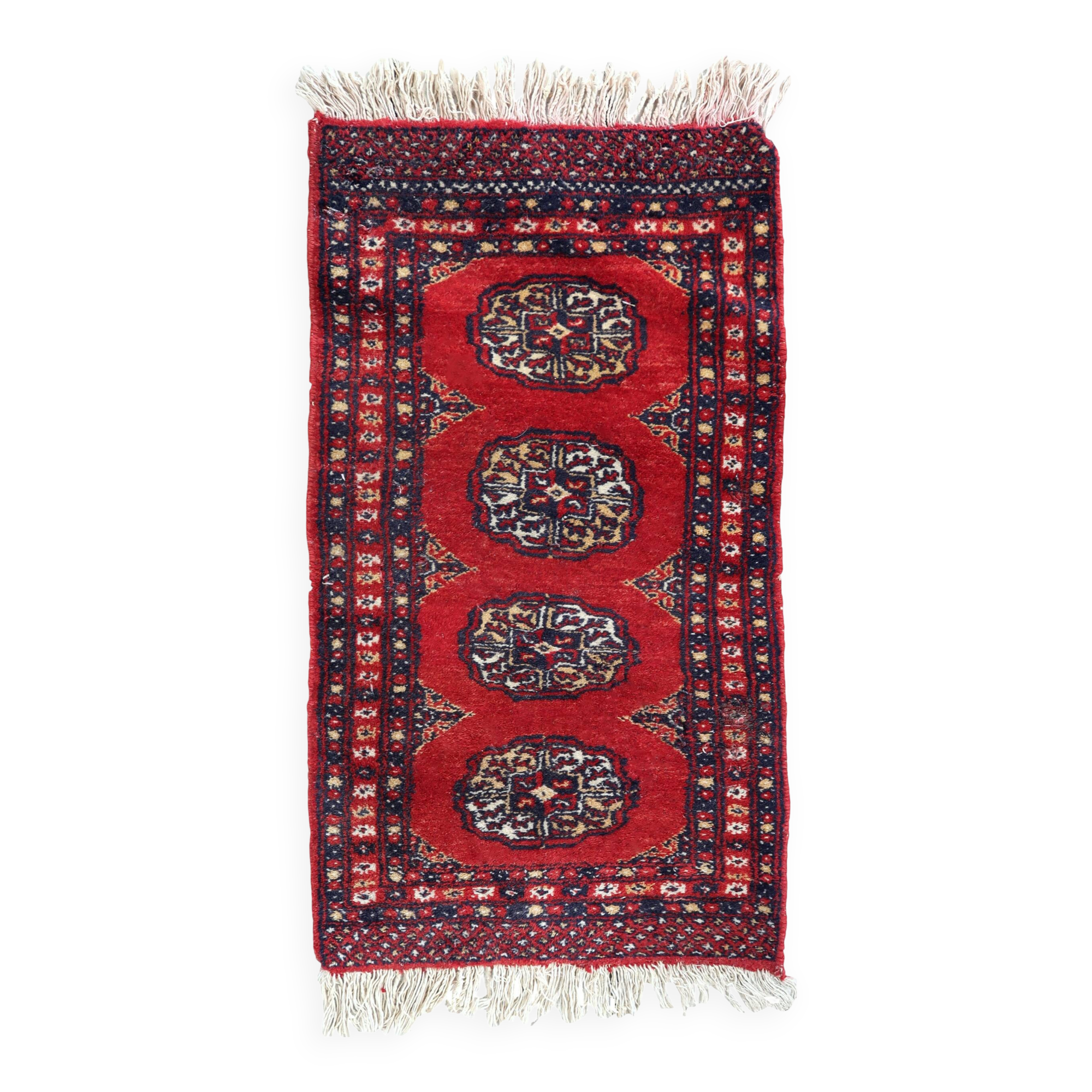 Tapis vintage pakistanais Ersari fait main en laine – 45 x 86 cm – 1970s
