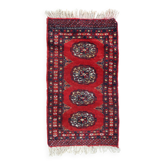 Tapis vintage pakistanais Ersari fait main en laine – 45 x 86 cm – années 1970