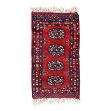 Tapis vintage pakistanais Ersari fait main en laine – 45 x 86 cm – années 1970