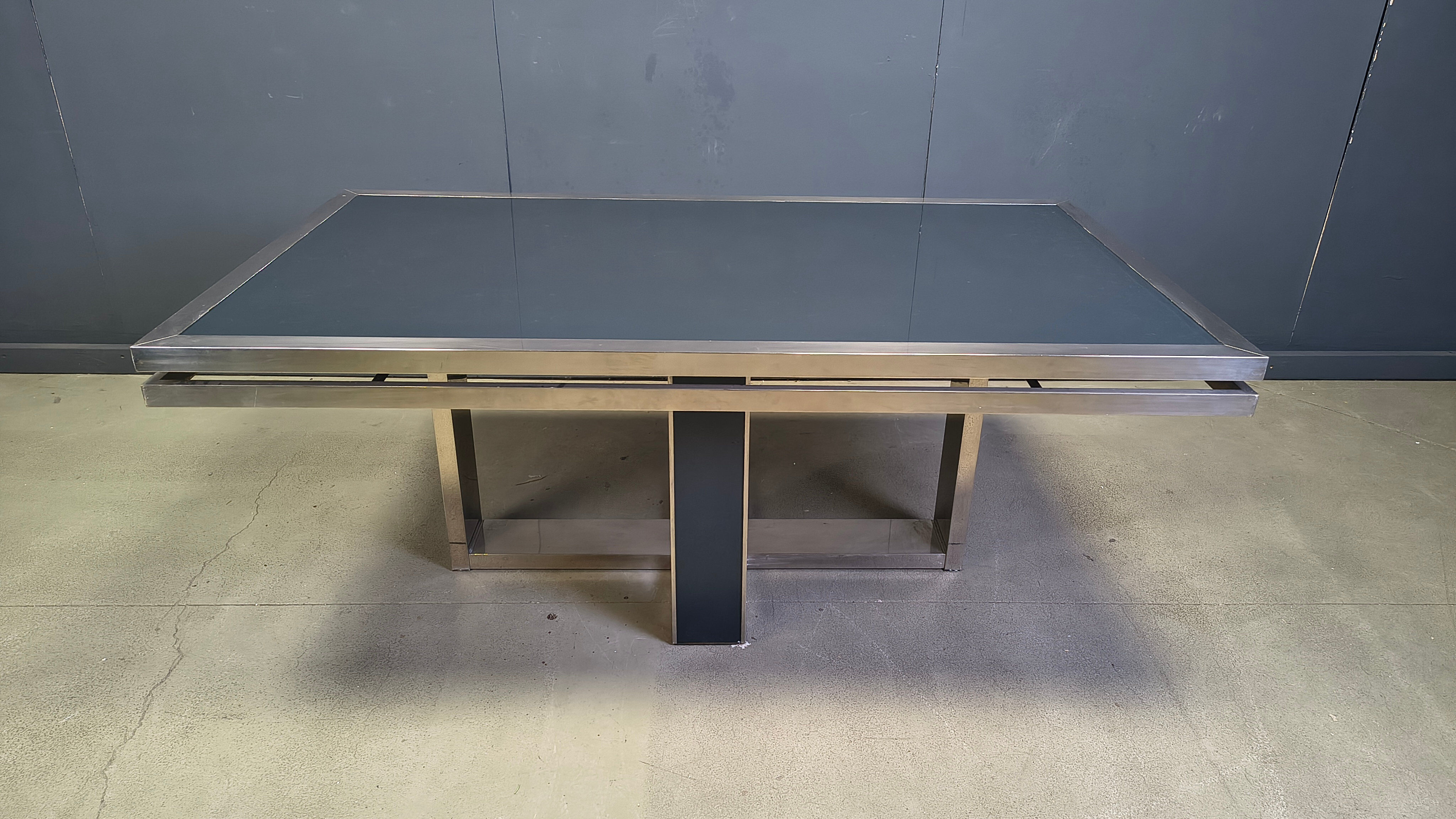 Vintage Italian chrome dining table, 1970s