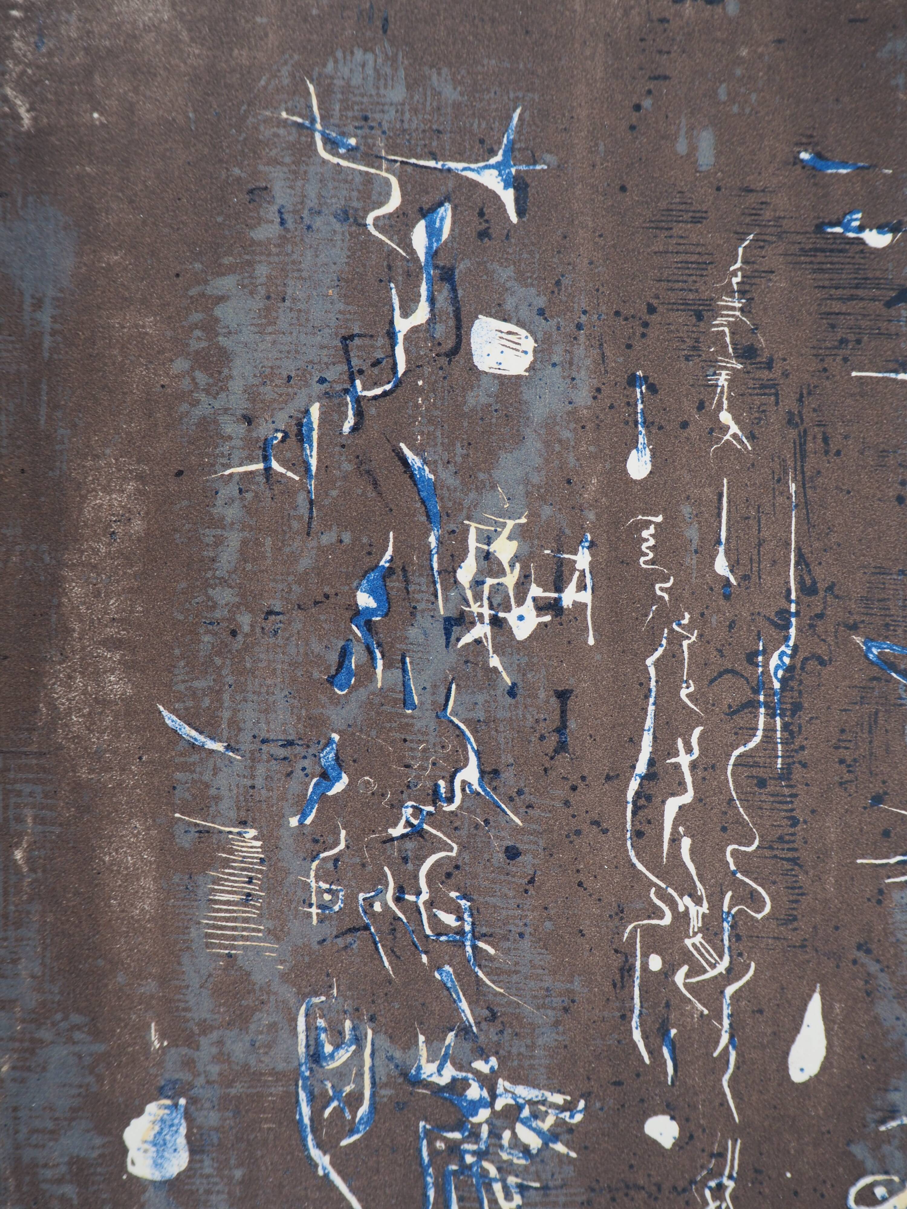 Zao wou-ki: plastic writing - original lithograph