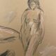 Charcoal painting signed study “the three women”
